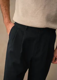 Pantalon Dusk Élastiqué - Bleu Foncé — view 2