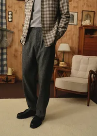 Pantalon Dusk Élastiqué - Chevrons Gris — view 4