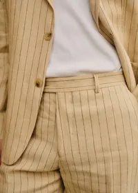 Pantalon Kale - Beige Rayures Fines Marron — view 3