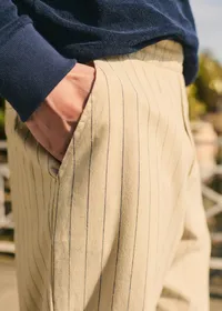 Pantalon Melor - Beige Rayure Marine — view 4