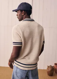 Polo Maille Aubin - Écru / Marine — view 3