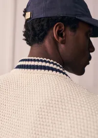 Polo Maille Aubin - Écru / Marine — view 4