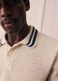 Polo Maille Aubin - Écru / Marine — view 5