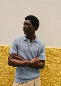 Polo Maille Camil - Bleu — view 5