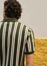 Polo Maille Marius - Vert / Écru — view 2