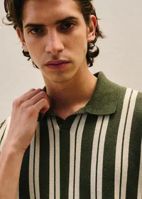 Polo Maille Marius - Vert / Écru — view 3