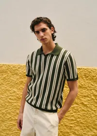 Polo Maille Marius - Vert / Écru — view 4
