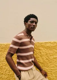 Polo Maille Rafael - Marron / Rose — view 4