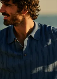 Polo Maille Rio - Bleu Acier — view 3