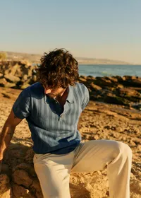 Polo Maille Rio - Bleu Acier — view 4