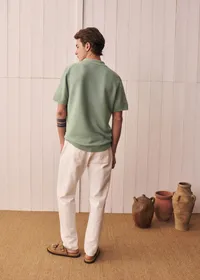 Polo Maille Simeone - Vert Sauge — view 5