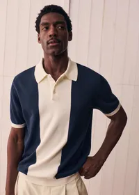 Polo Maille Tommaso - Marine / Ecru — view 4