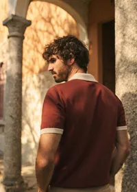 Polo Maille Tommaso - Rouille / Écru — view 2
