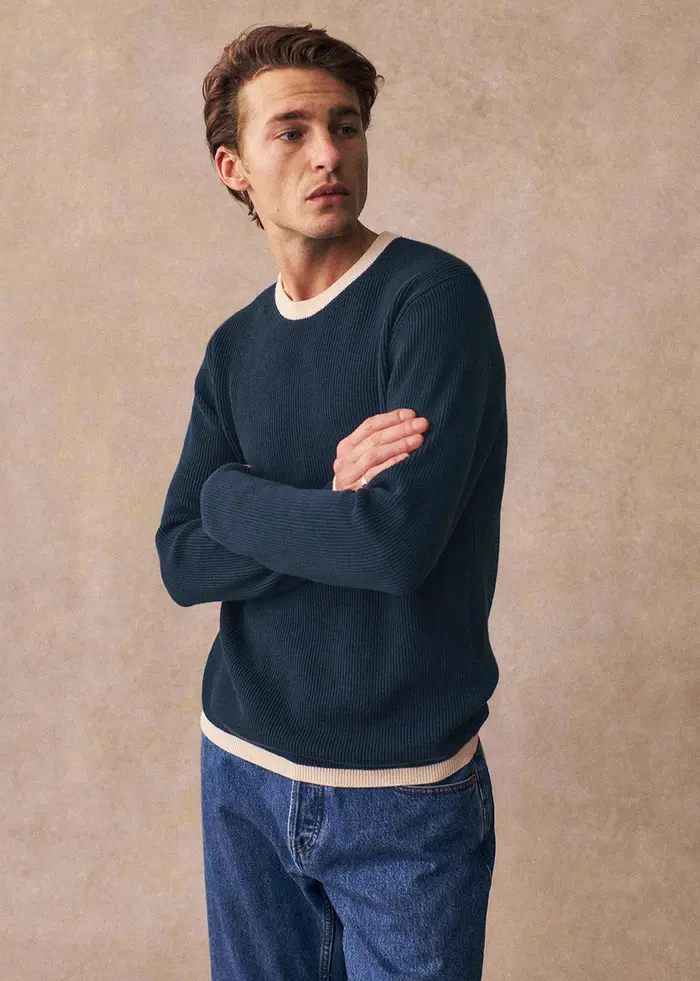 Pull Fenno - Bleu / Ecru