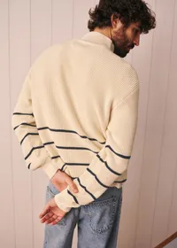 Pull Marlon - Écru Rayures Marine — view 3