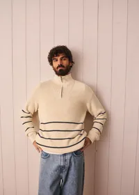 Pull Marlon - Écru Rayures Marine — view 5