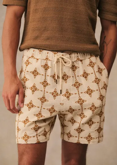 Short Priam - Naturel Broderie Camel