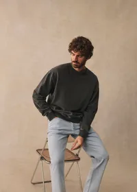 Sweatshirt Boxy - Noir Délavé — view 3