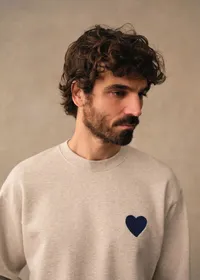Sweatshirt Coeur Chaînette - Gris Chiné — view 3