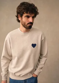Sweatshirt Coeur Chaînette - Gris Chiné — view 5