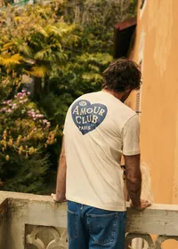 T-Shirt Amour Club Paris - Écru / Indigo — view 5