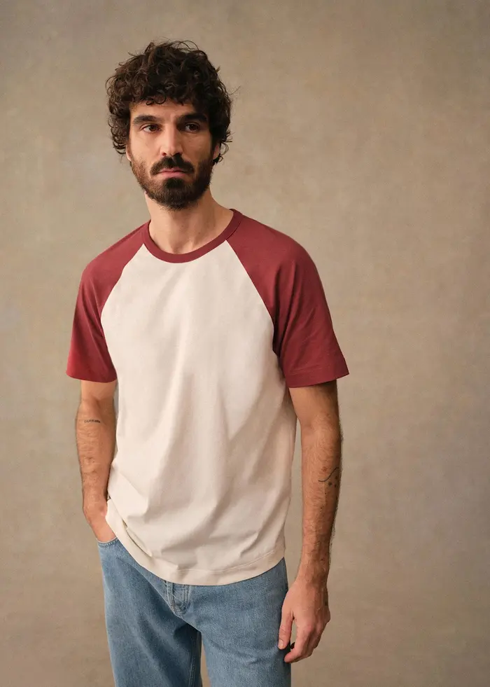 T-Shirt Anthony - Écru / Rouge Foncé