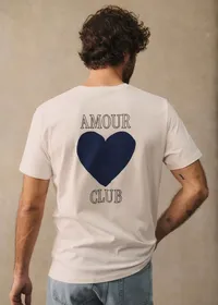 T-Shirt Coeur Amour Club - Blanc / Marine — view 4