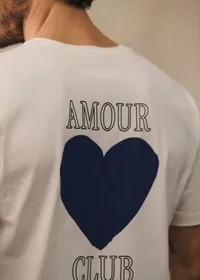 T-Shirt Coeur Amour Club - Blanc / Marine — view 5