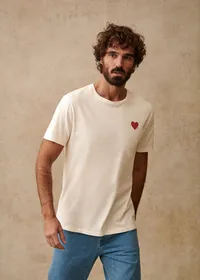 T-Shirt Coeur Chamade - Ecru / Rouge — view 4
