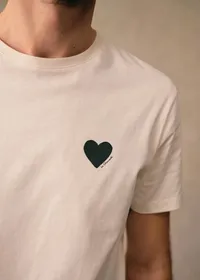 T-Shirt Coeur Chamade - Écru / Vert — view 2