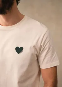 T-Shirt Coeur Chamade - Écru / Vert — view 3