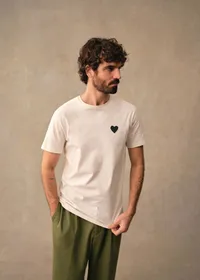T-Shirt Coeur Chamade - Écru / Vert — view 4