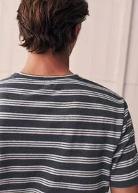 T-Shirt Fabio - Bleu Chiné / Écru — view 3