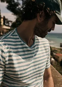 T-Shirt Fabio - Écru / Ciel — view 4