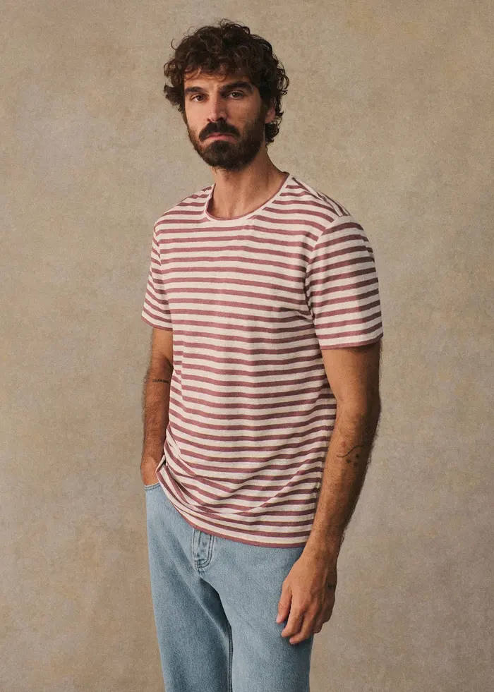 T-Shirt Fabio - Écru / Rose Ancien