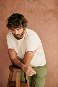 T-Shirt Lucio - Écru Rayures Rose — view 2