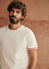 T-Shirt Lucio - Écru Rayures Rose — view 5