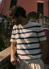 T-Shirt Maille Vardy - Écru / Bleu — view 3