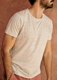 T-Shirt Martin - Beige Rayures Écrues — view 3
