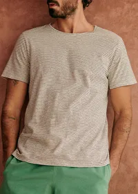T-Shirt Martin - Écru Rayures Marine — view 2