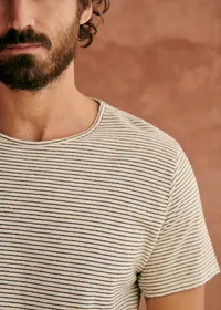 T-Shirt Martin - Écru Rayures Marine — view 4