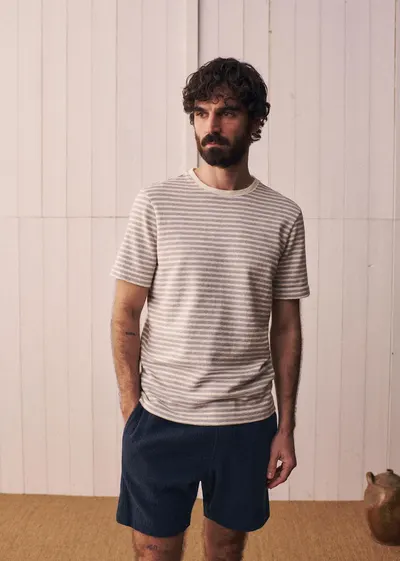 T-Shirt Nilas - Rayures Gris / Écru