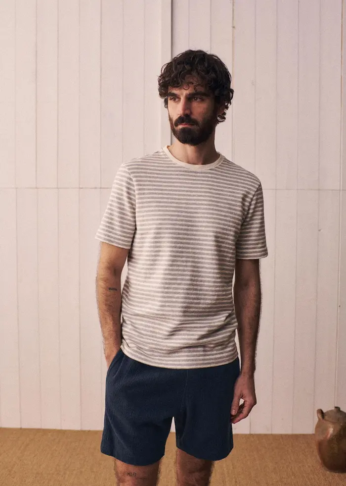 T-Shirt Nilas - Rayures Gris / Écru