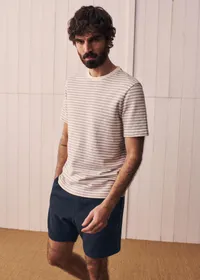 T-Shirt Nilas - Rayures Gris / Écru — view 2