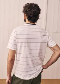 T-Shirt Samy - Blanc Rayures Fines Noires — view 3