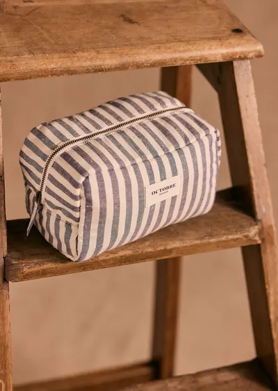 Trousse de toilette Twyman - Bleu / Écru