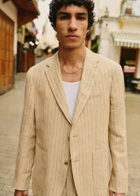 Veste Kale - Beige Rayures Fines Marron — view 3