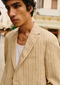 Veste Kale - Beige Rayures Fines Marron — view 5