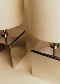 Paire de lampes à poser cubique vintage chromé - Chrome — view 2