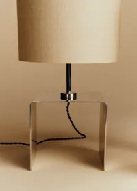Paire de lampes à poser cubique vintage chromé - Chrome — view 3